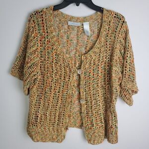JH Collectibles Linen Blend Button Cardigan Medium